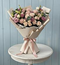 Букет цветов из:  Розы и Лизиантусы #REPLACE_PRED# Оболенске