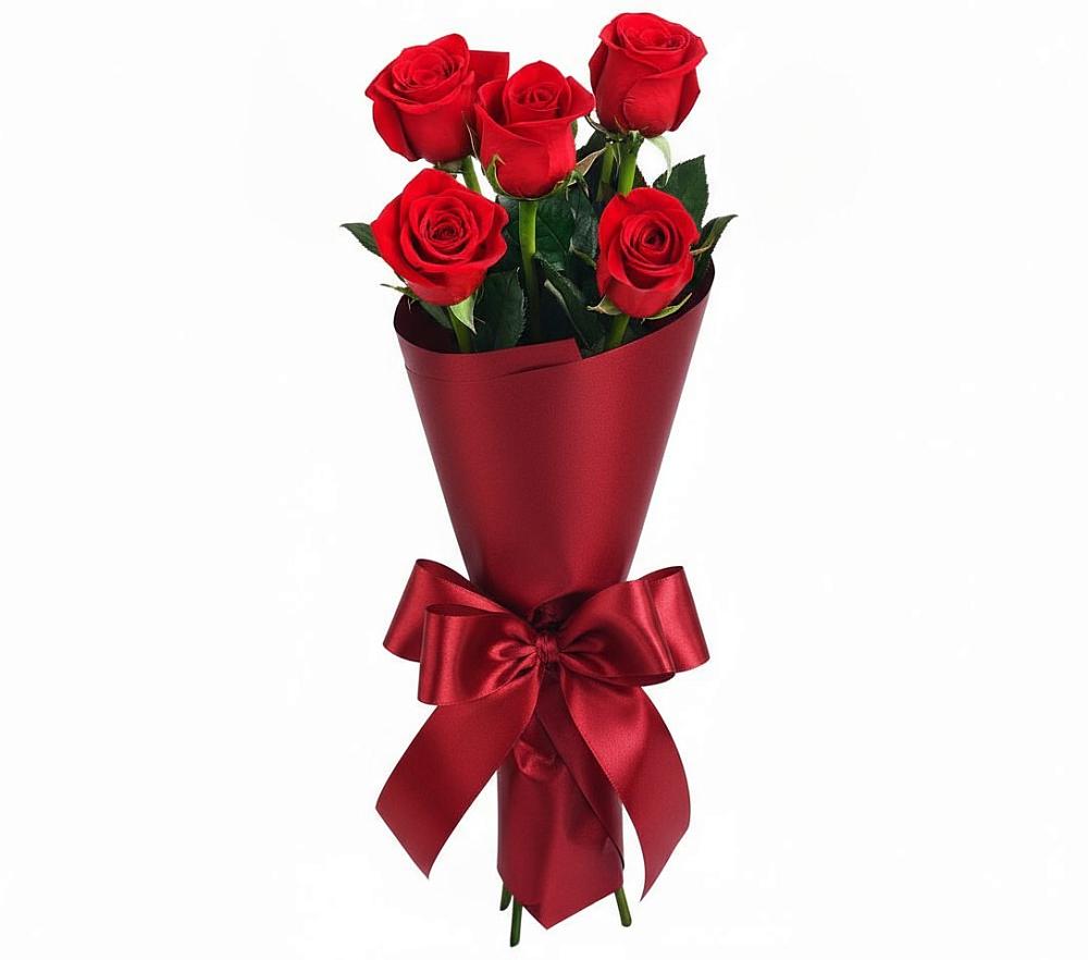 Букет 5 Красных роз Эдлесс Лав в Оболенске
