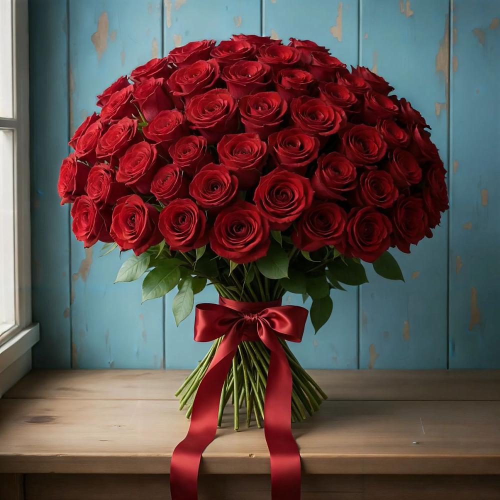 Букет Красные розы Блэк Меджик в Оболенске