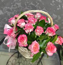 Цветочная композиция из Розы в корзине #REPLACE_PRED# Оболенске