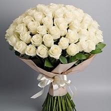 Букет 101 беля роза Белоснежка в Оболенске