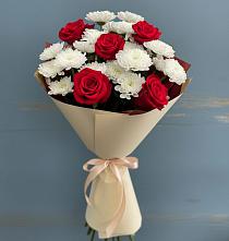 Букет цветов из:  Розы и Хризантемы #REPLACE_PRED# Оболенске