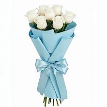 Букет 7 белых роз Проуд в Оболенске