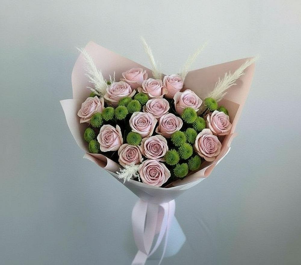 Букет цветов из: Розы и Хризантемы в Оболенске