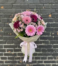 Букет цветов из:  Герберы и Хризантемы в Оболенске