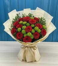 Букет цветов из:  Розы и Хризантемы в Оболенске