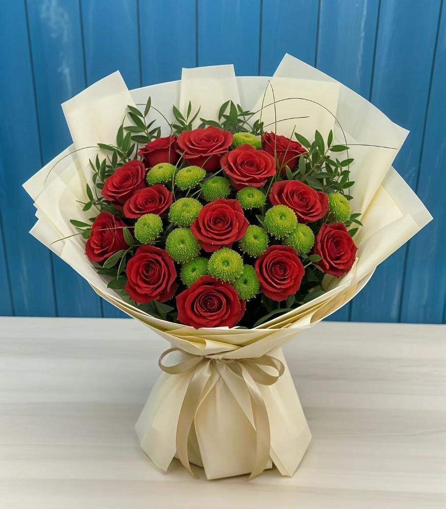 Букет цветов из: Розы и Хризантемы в Оболенске