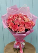 Букет 15 Розовых роз Равель в Оболенске